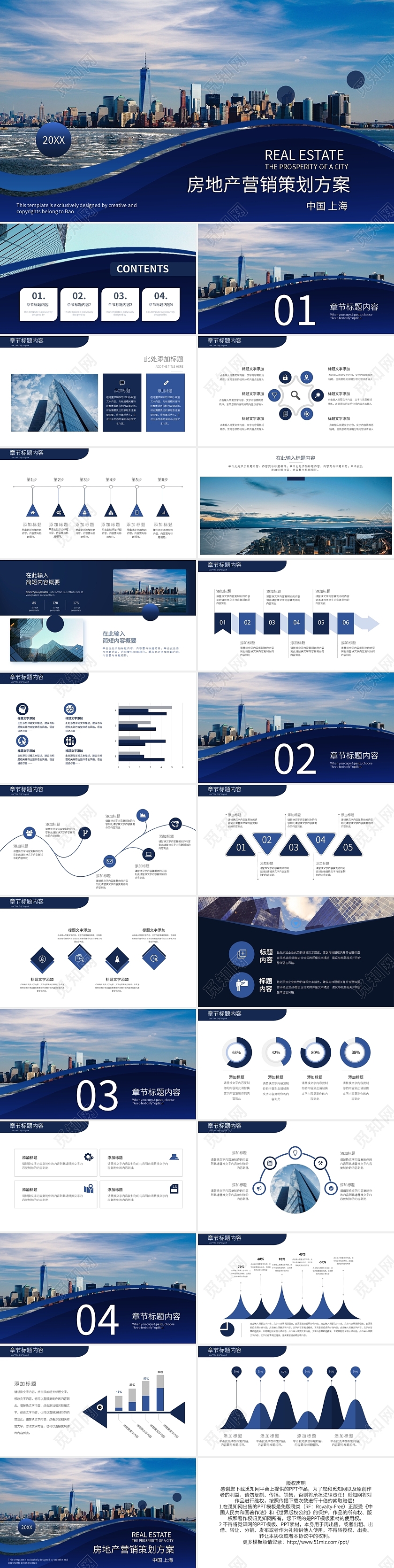 蓝色大气房地产营销策划企业宣传ppt模板宣传PPT动态PPT
