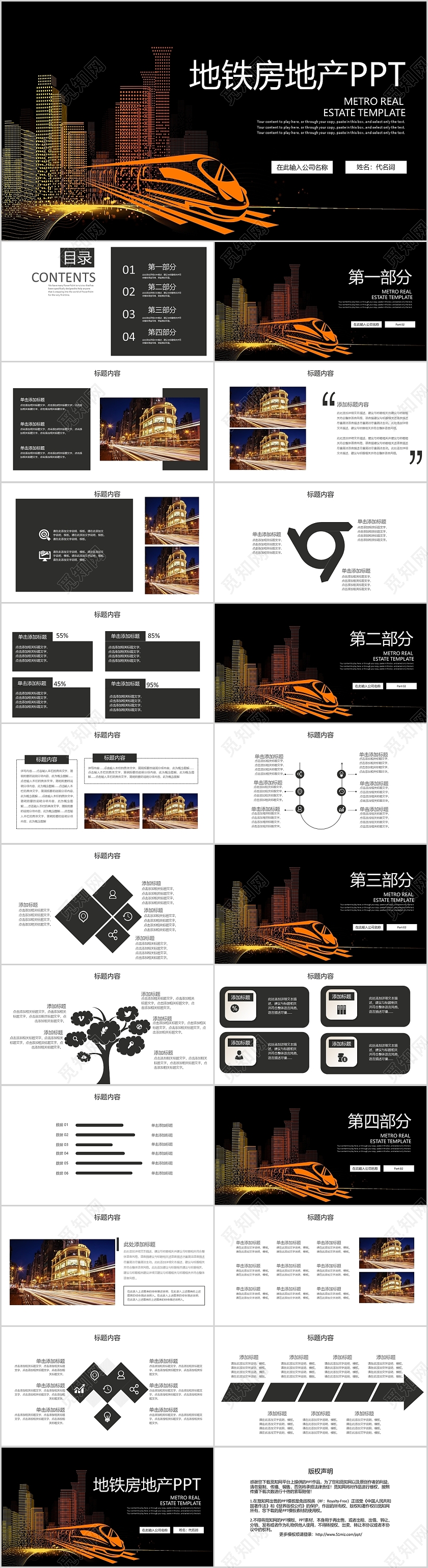 黑色简约大气地铁房地产培训PPT