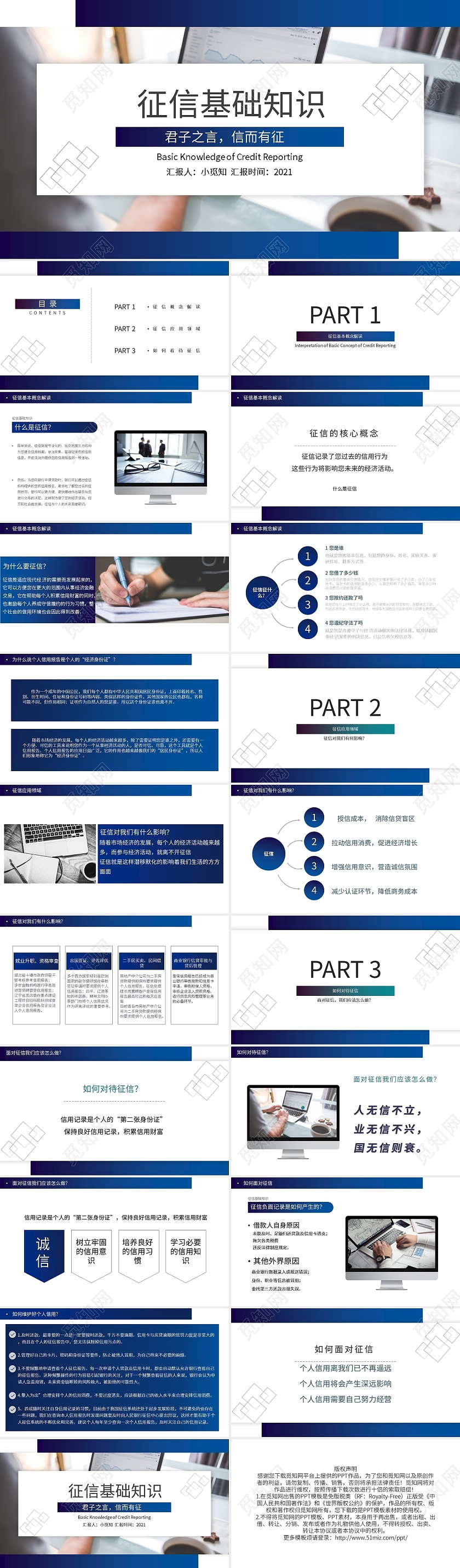 征信基础知识PPT模板宣传PPT动态PPT