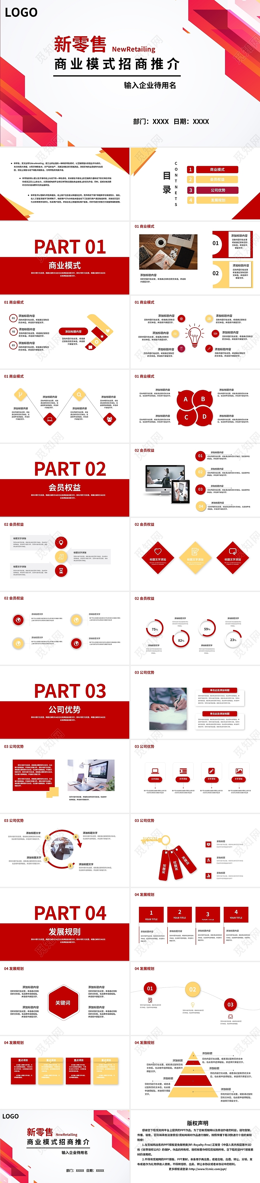 项目介绍红色商务几何新零售电商分销直销商业模式招商推介PPT