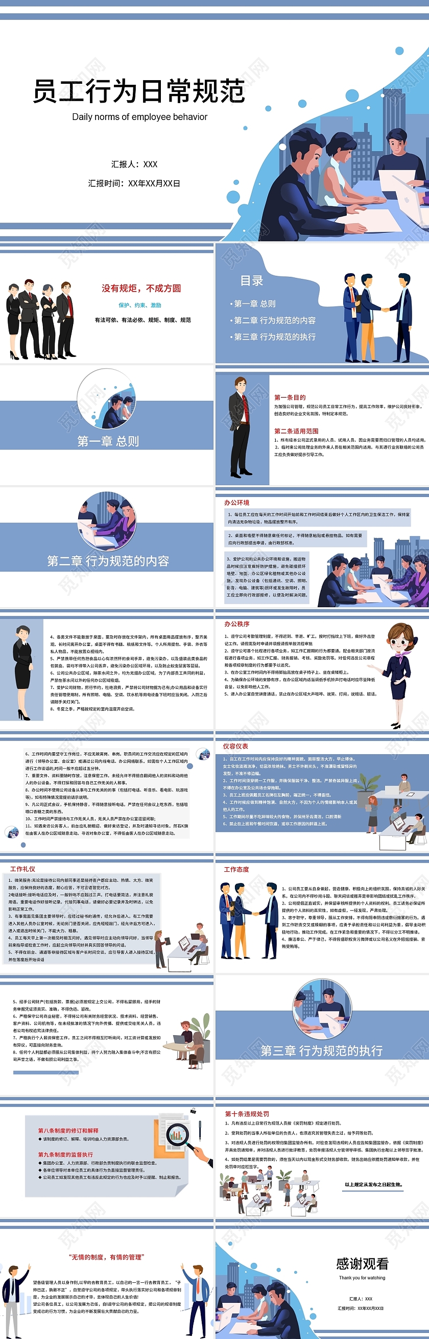 员工行为日常规范培训PPT模板