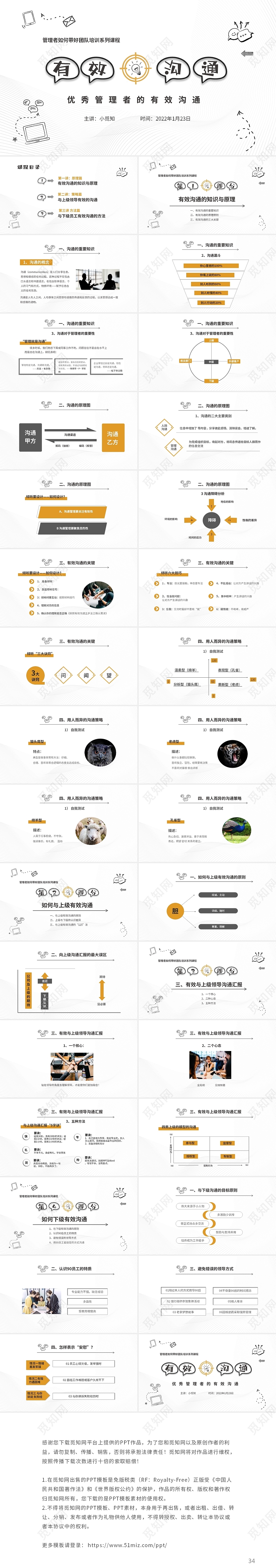 铅笔手绘简约商务企业培训优秀管理的高效沟通技巧PPT优秀管理者的高效沟通