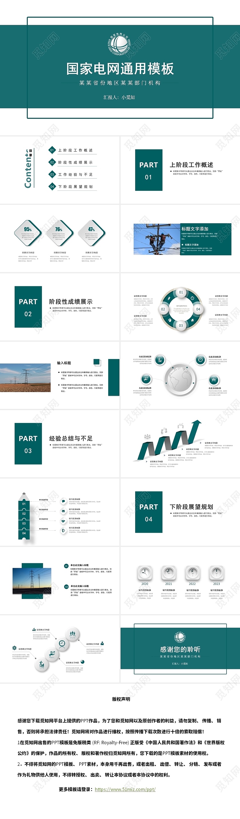 绿色商务大气简约国家电网培训通用PPT课件