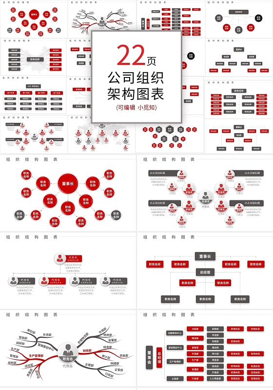 公司组织架构图表PPT模板宣传PPT动态PPT