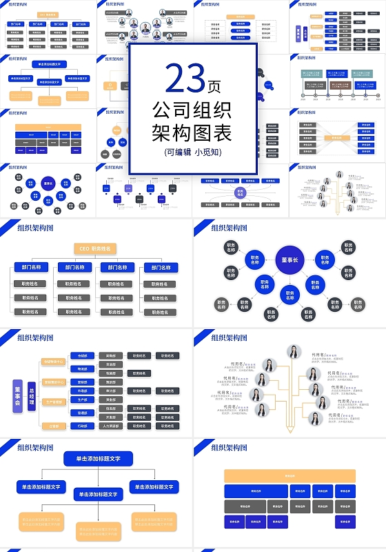 公司组织架构图表PPT模板宣传PPT动态PPT