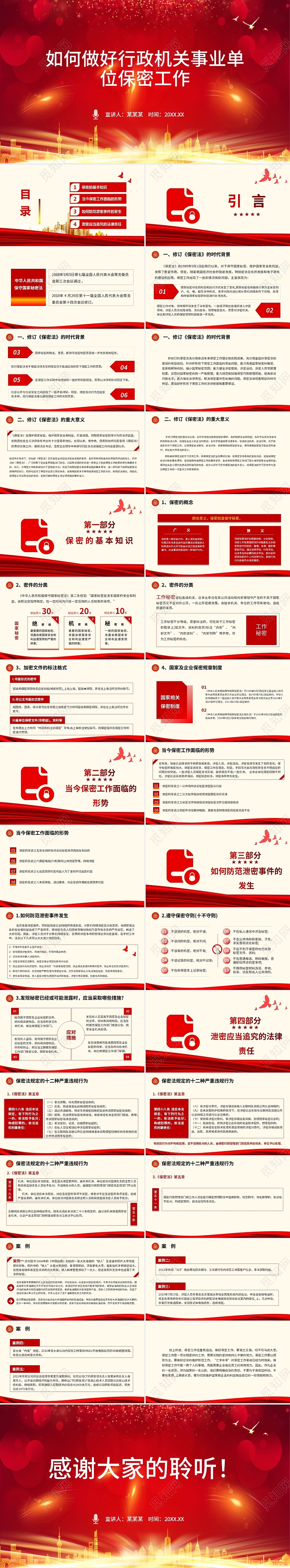 动态如何做好行政机关事业单位保密工作课件高端红色保密培训