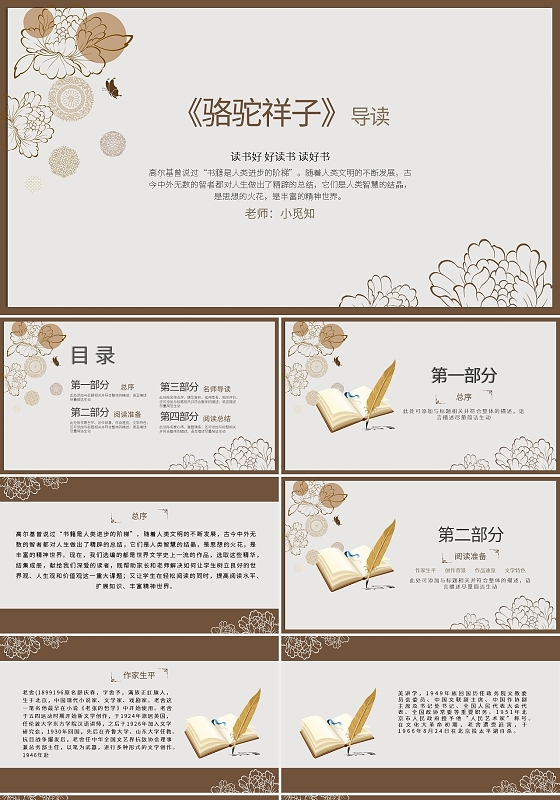 读书分享骆驼祥子导读PPT模板宣传PPT动态PPT