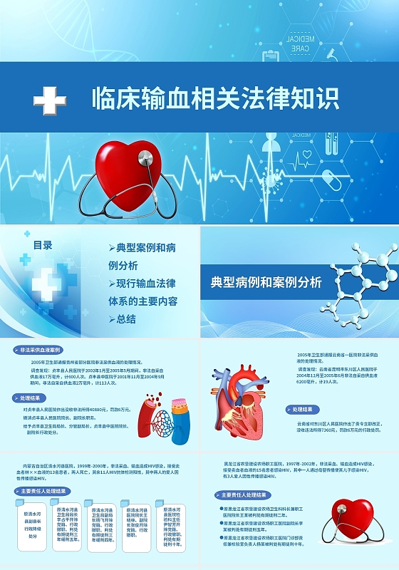 天蓝 水彩商务简约 临床输血相关法律知识 PPT模板临床输血相关法律知识2
