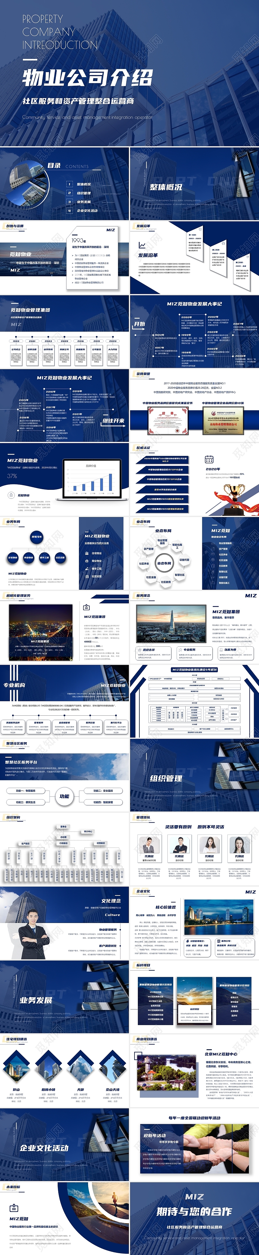 蓝色简约商务2021年时尚公司介绍PPT模板