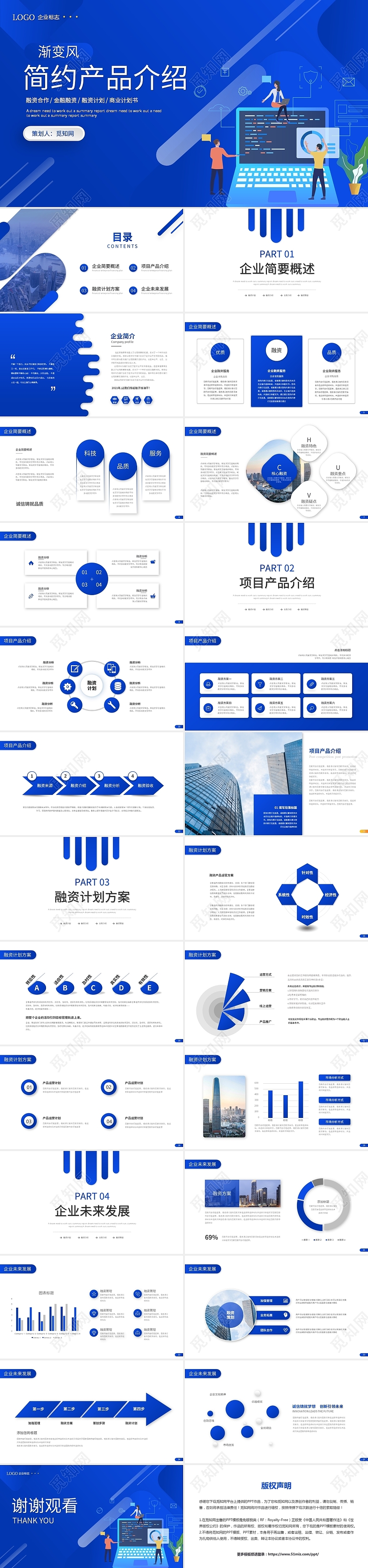 渐变简约产品介绍项目介绍产品融资计划书ppt模板