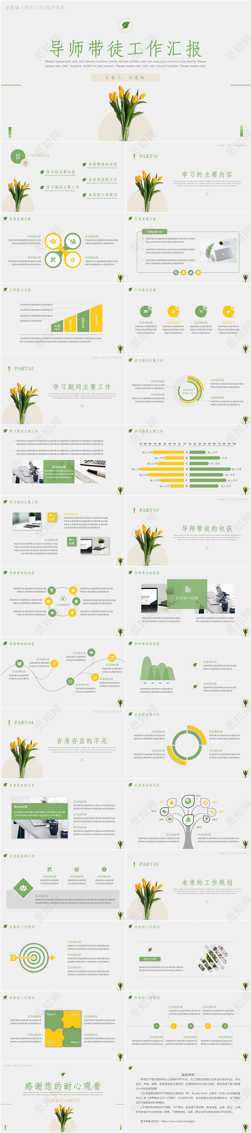 绿色小清新导师带徒工作汇报导师带徒工作汇报PPT模板