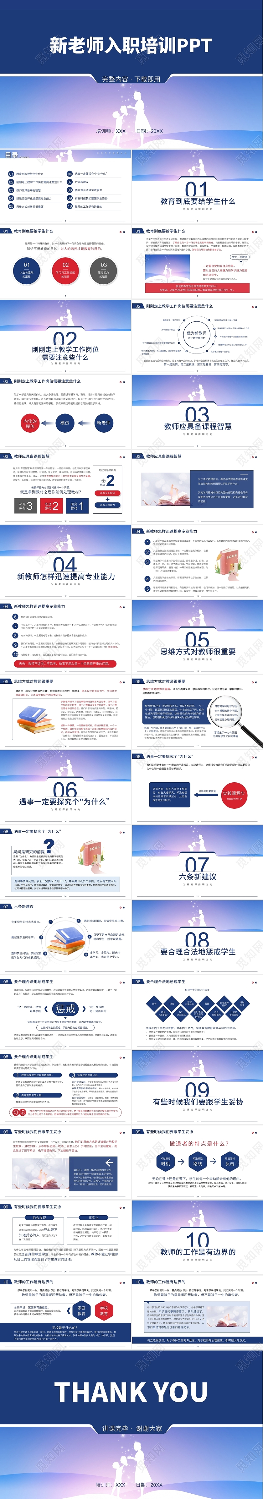 白色简约新老师入职培训PPT模板新教师入职培训