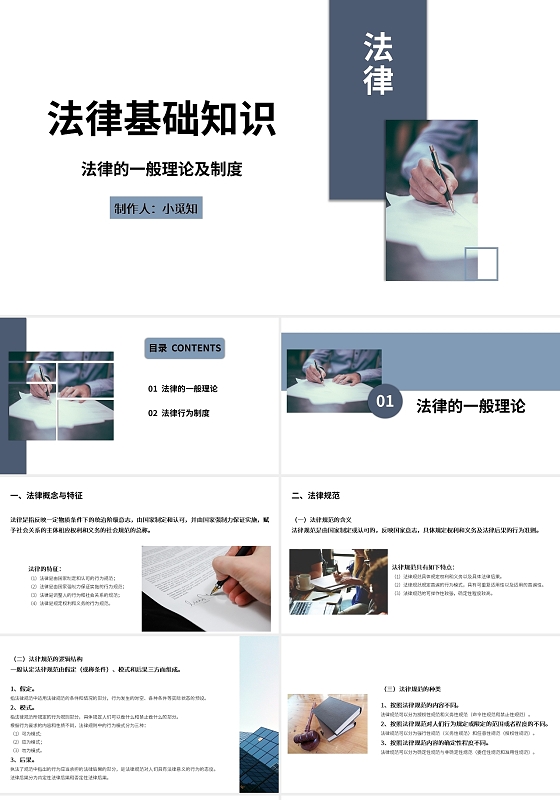 白色简约风法律基础知识课件说课PPT模板法律基础知识 (2)