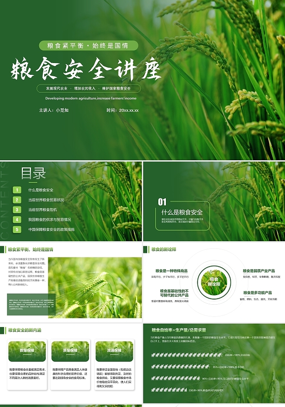 绿色 农业 粮食安全讲座 总结 计划食品安全