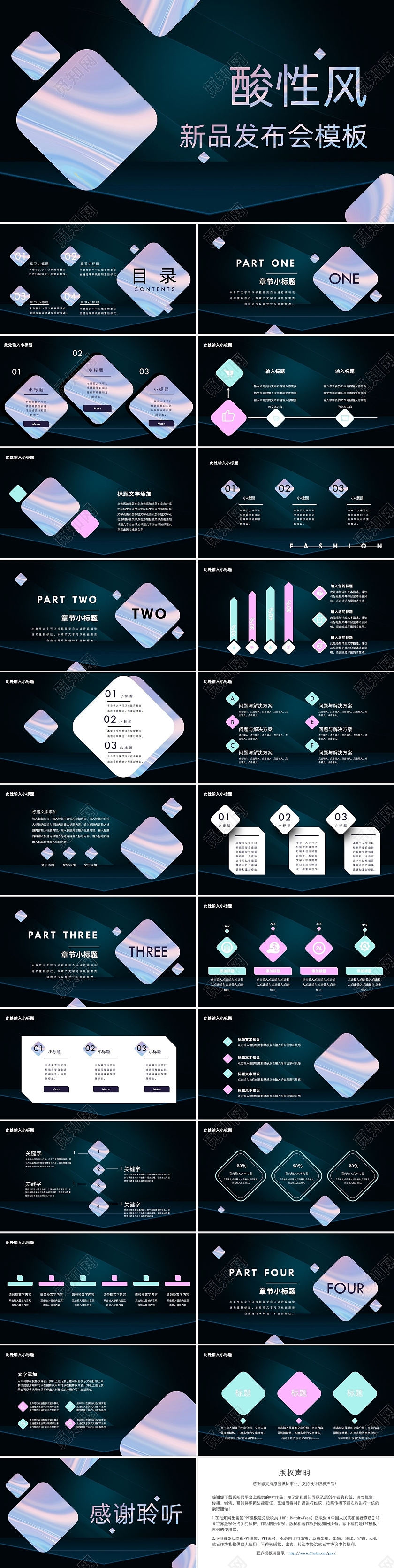 蓝色酸性风新品发布会模板PPT