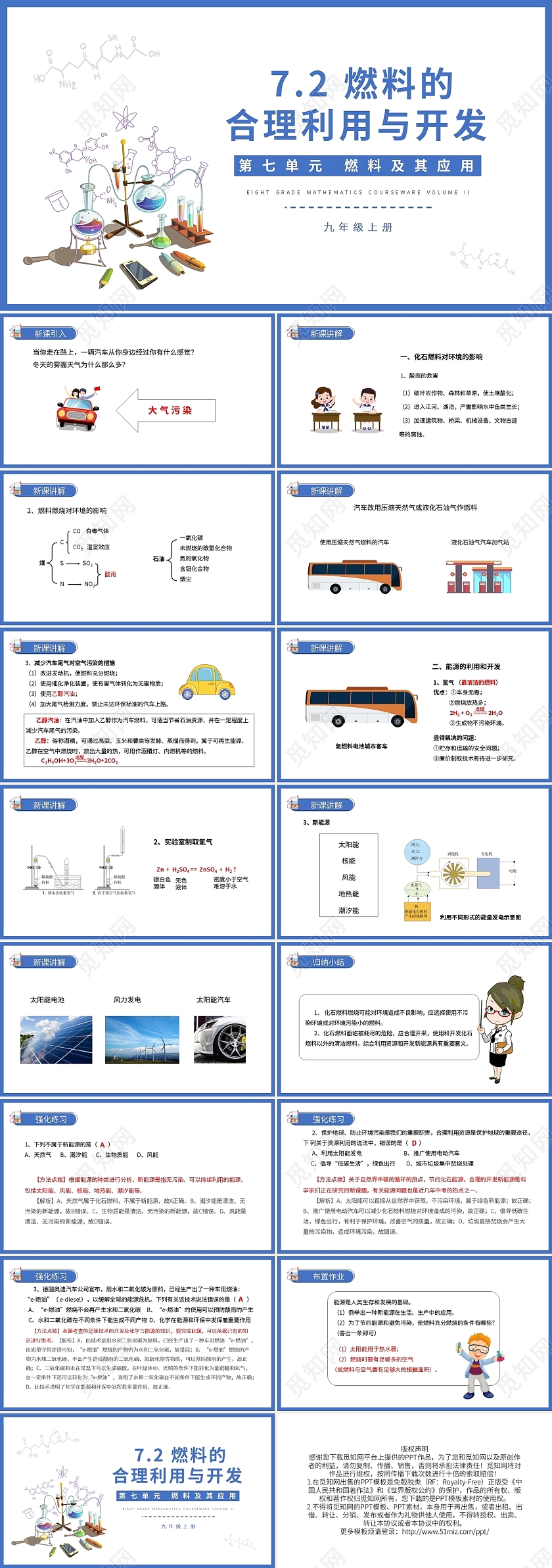 燃料的合理利用与开发化学说课课件PPT模板宣传PPT动态
