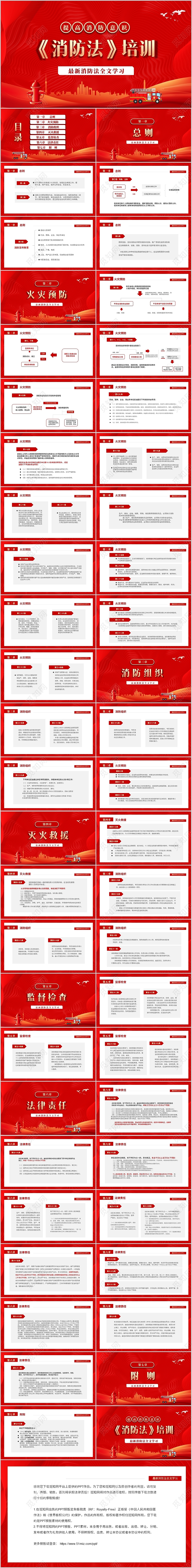 红色简约大气新消防法条例学习PPT