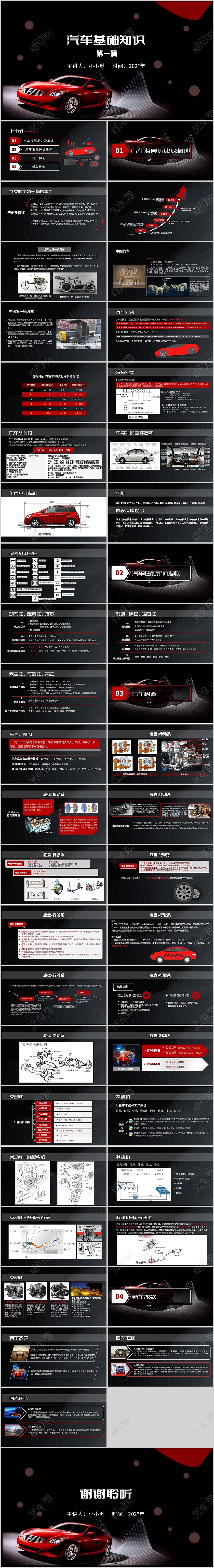 黑红色简约商务汽车基础知识培训模板汽车基础知识3