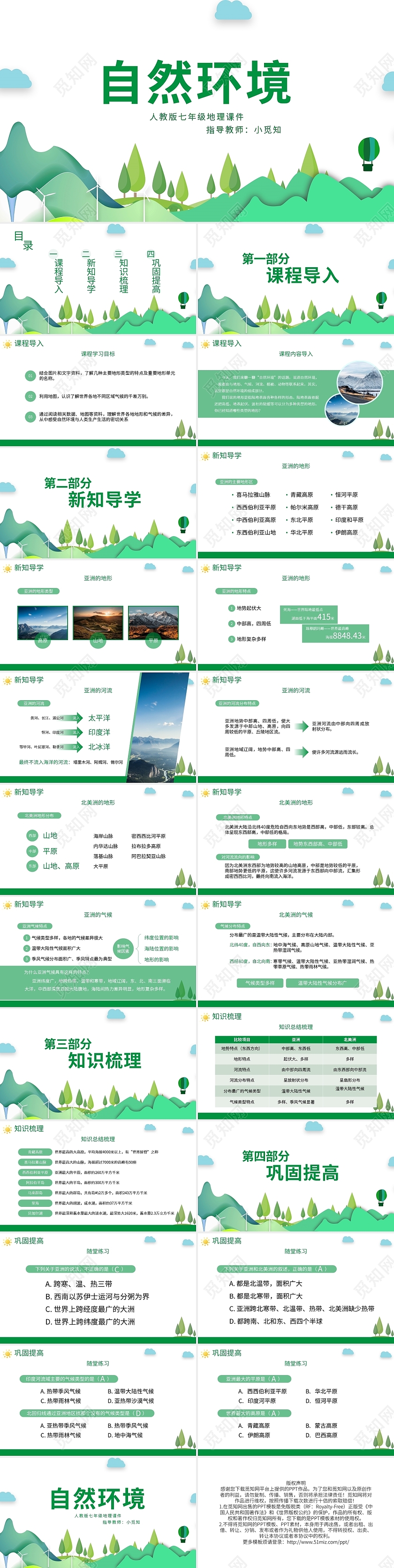 人教版七年级地理课件自然环境PPT模板宣传PPT动态PPT初中地理说课