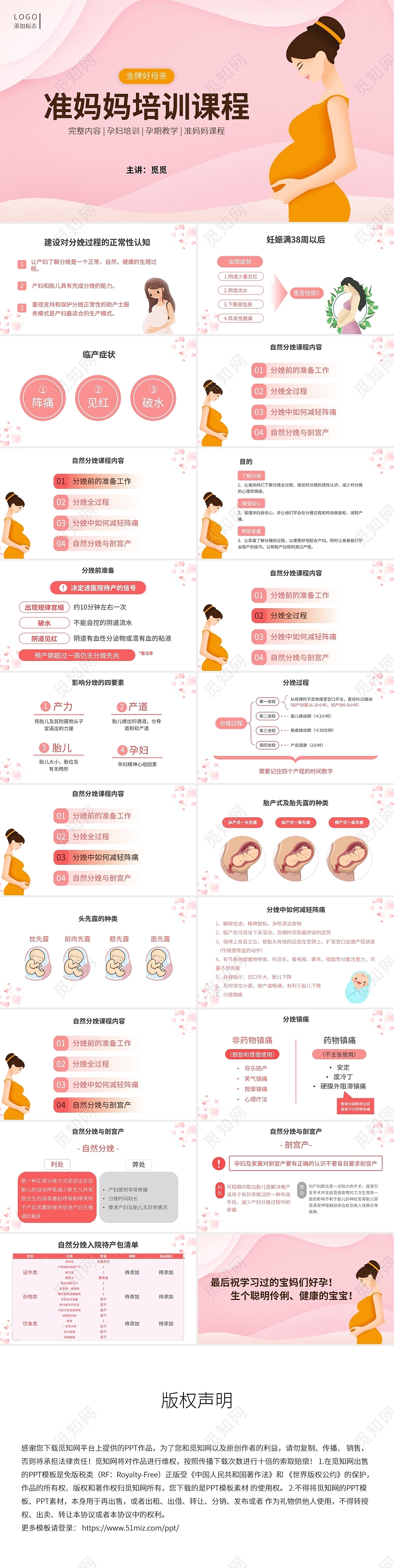 孕期教学孕妇培训准妈妈培训课程PPT妇产科孕妇准妈妈培训课程