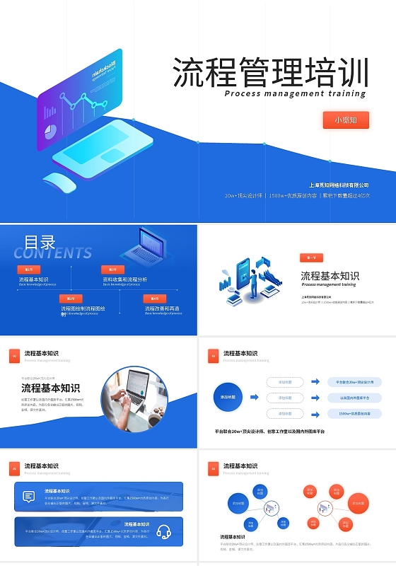 流程管理培训蓝色简约PPT模板宣传PPT动态PPT