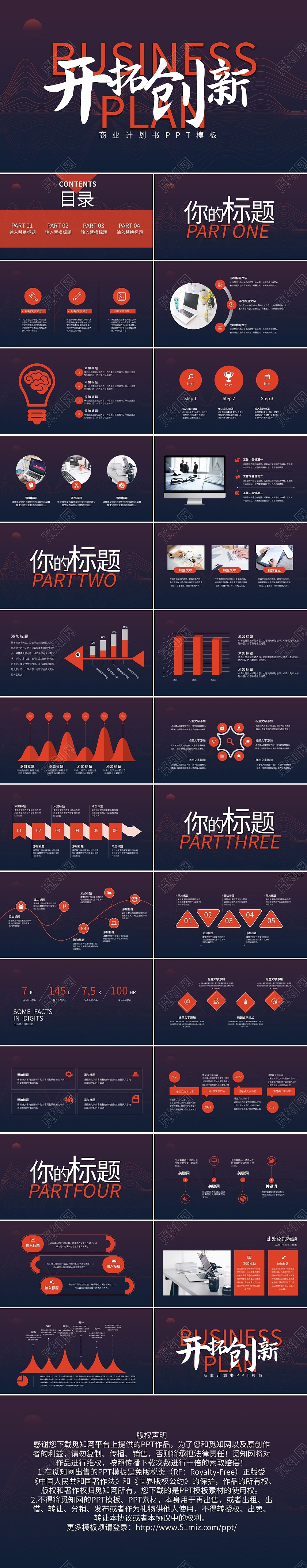 商业计划书PPT模板橙色开拓创新PPT模板宣传PPT动态创新工作总结