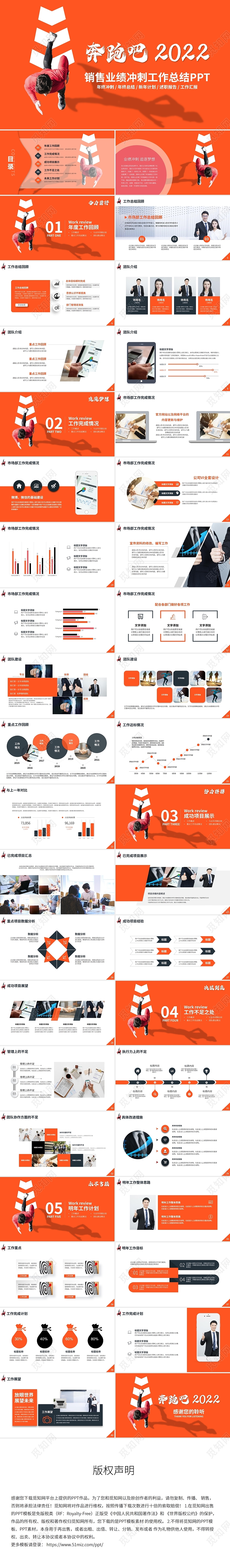 奔跑吧2022主题年终述职工作总结新年计划PPT模板