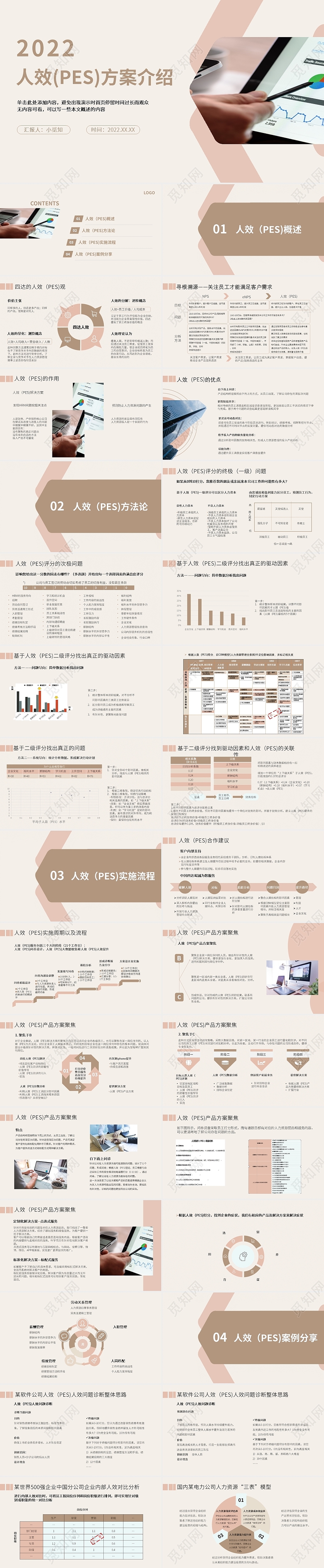金色简约商务人效PES方案介绍方案介绍PPT模板人效(PES)方案介绍