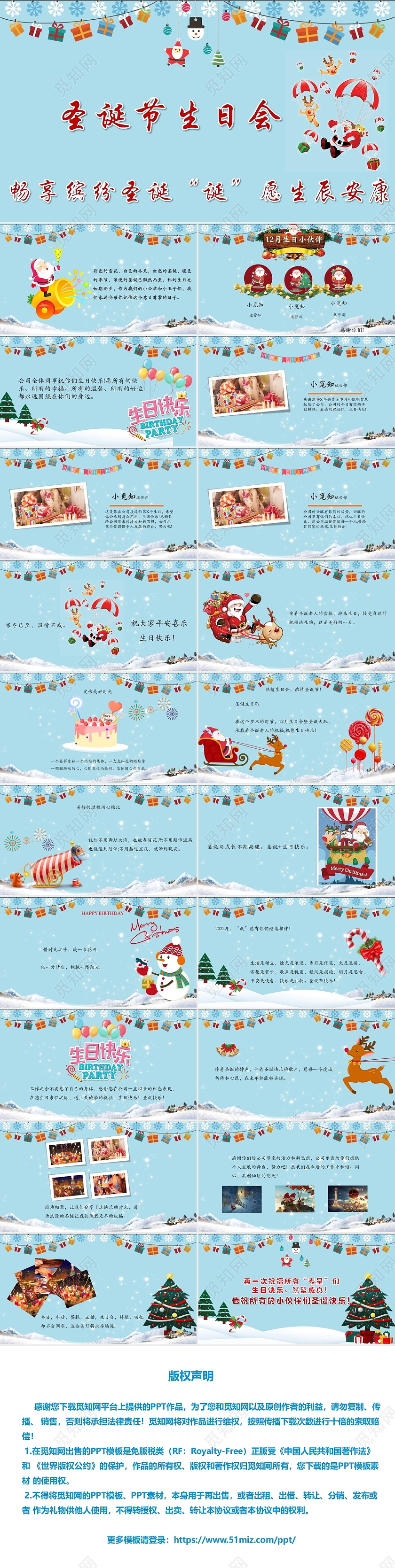 圣诞节主题生日晚会派对模板PPT
