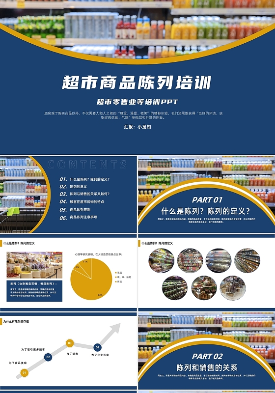蓝色简约超市陈列培训PPT培训通用PPT超市商品陈列培训2
