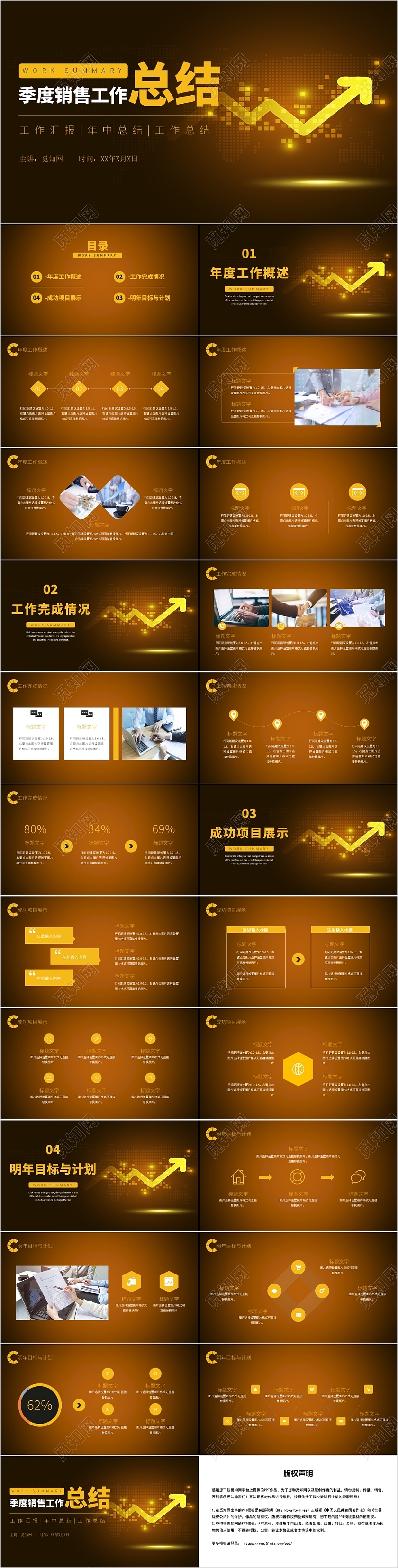 黄色简约风季度销售工作总结PPT季度销售工作总结汇报