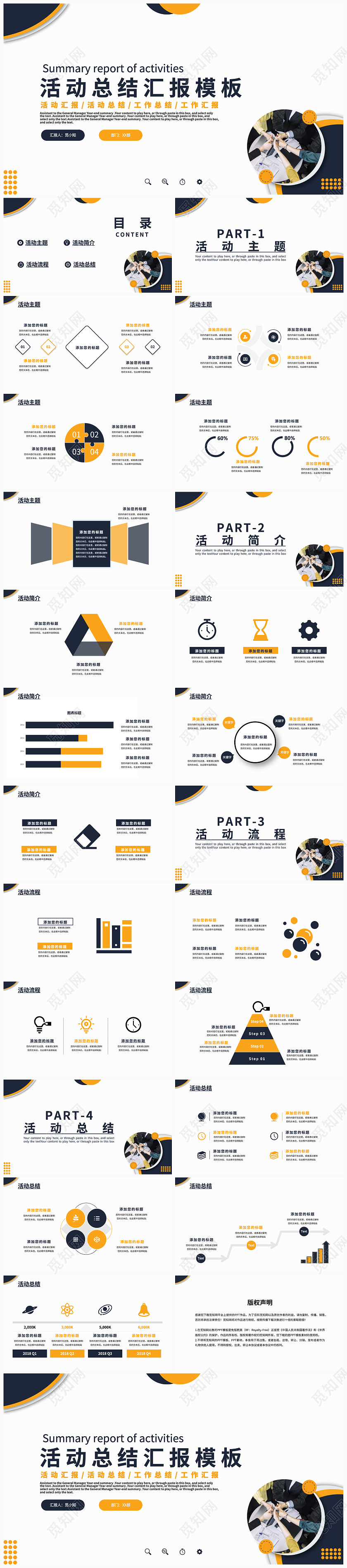 双色简约轻奢风活动总结汇报工作总结工作汇报年终总结