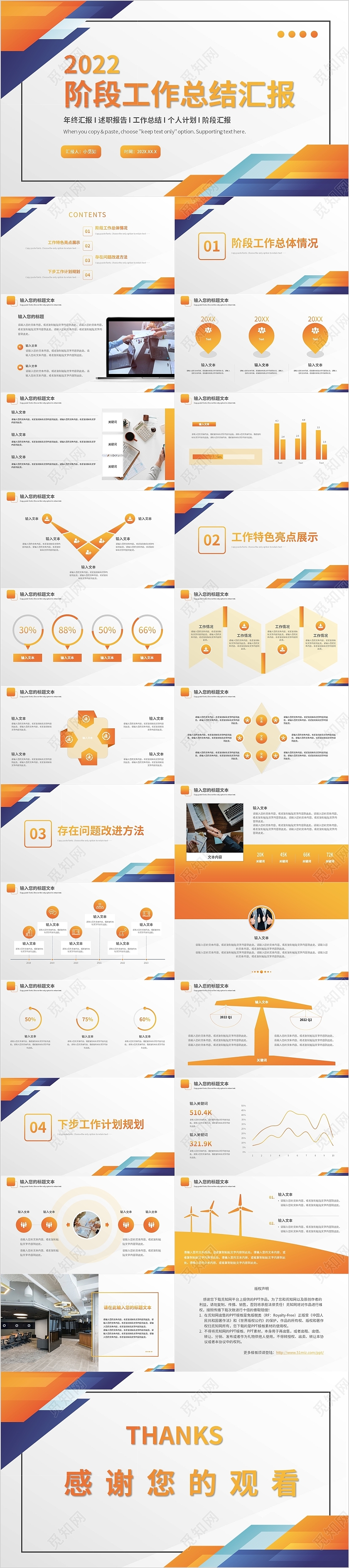 黄色渐变简约阶段工作总结汇报模板