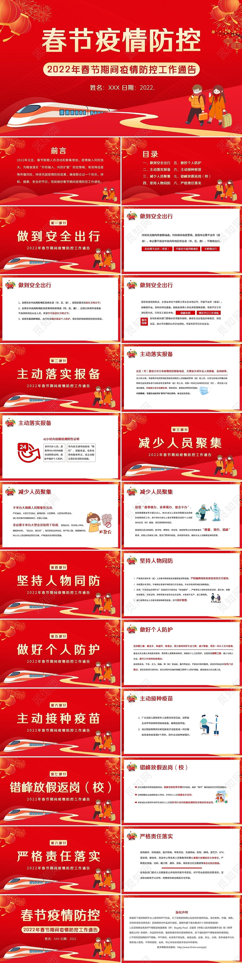 2022年春节疫情防控通知PPT课件