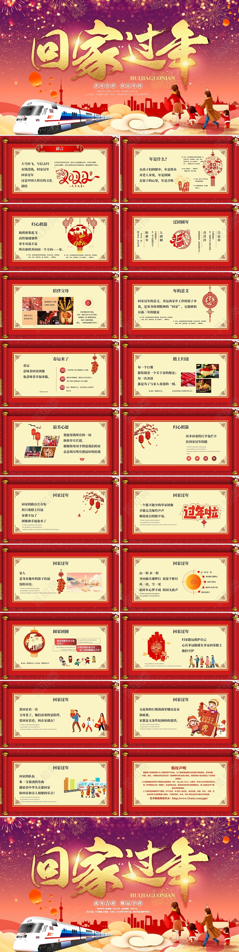 春运PPT春节过年PPT过年回家虎年春节