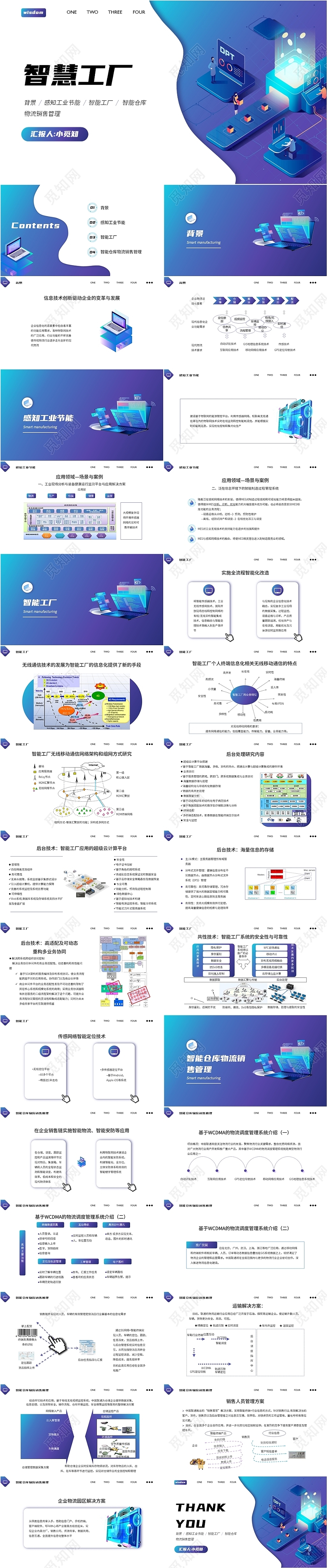 蓝色渐变风格智慧工厂1ppt