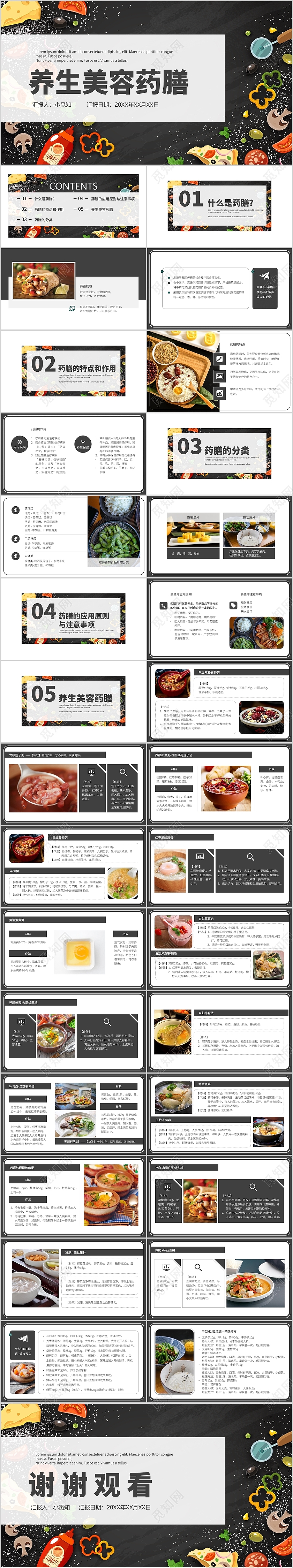 时尚时尚创意养生美容药膳PPT模板