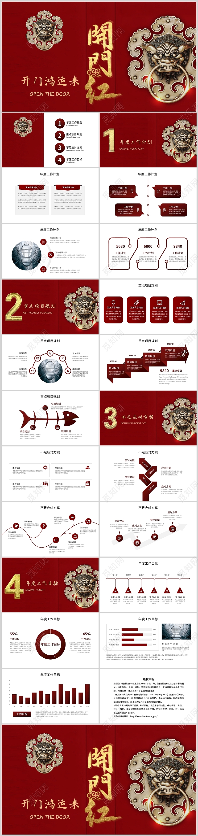 红色开门红商务高端大气工作总结述职汇报PPT模板开门红工作总结