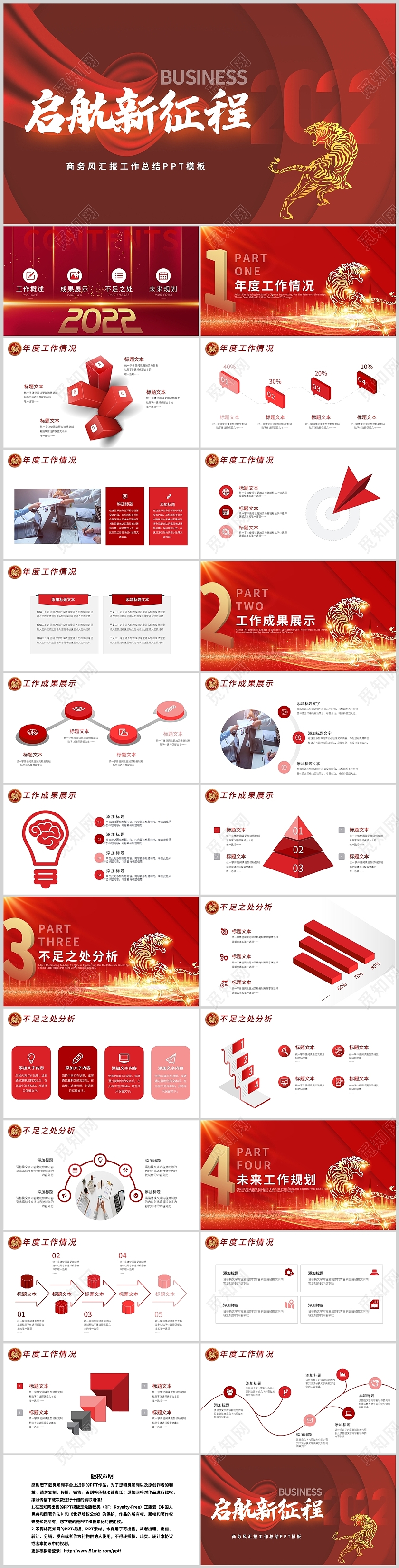 红色高端大气商务风汇报工作总结复盘计划PPT模板新征程工作总结