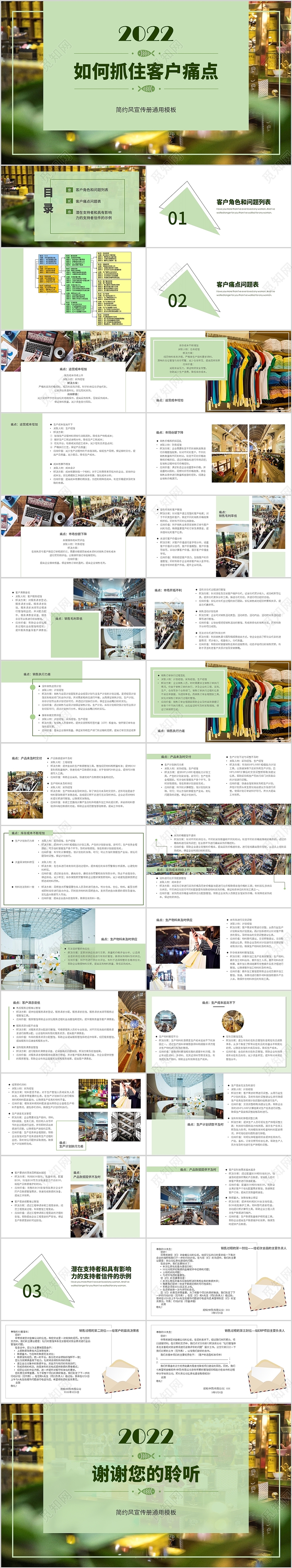 绿色简约商务如何抓住客户痛点PPT模板痛点2