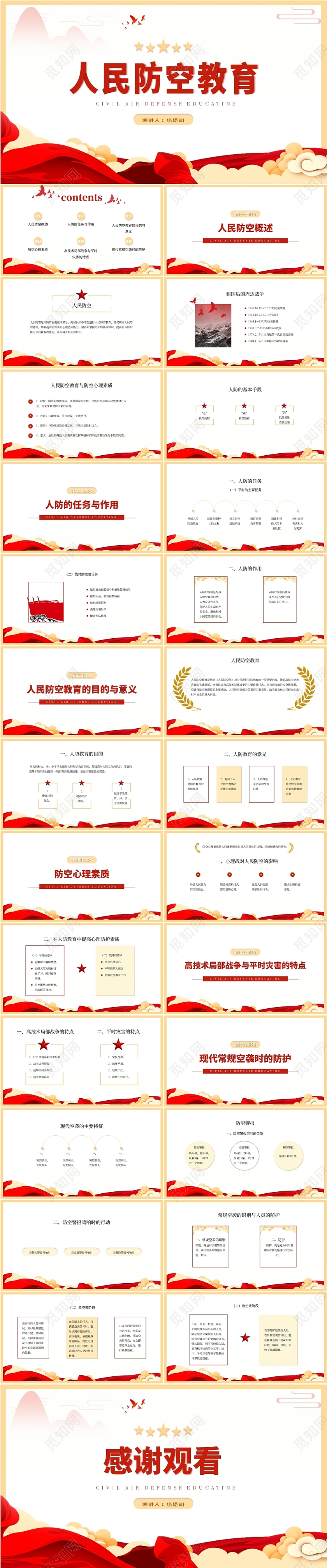 剪纸风格党建人民防空教育pptpptx2