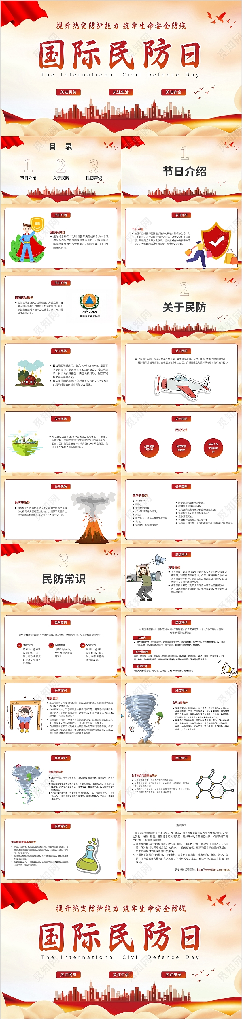 红色党政风国际民房日宣讲PPT国际民防日