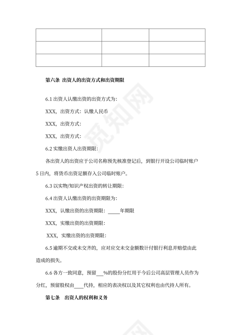 出资人合作协议