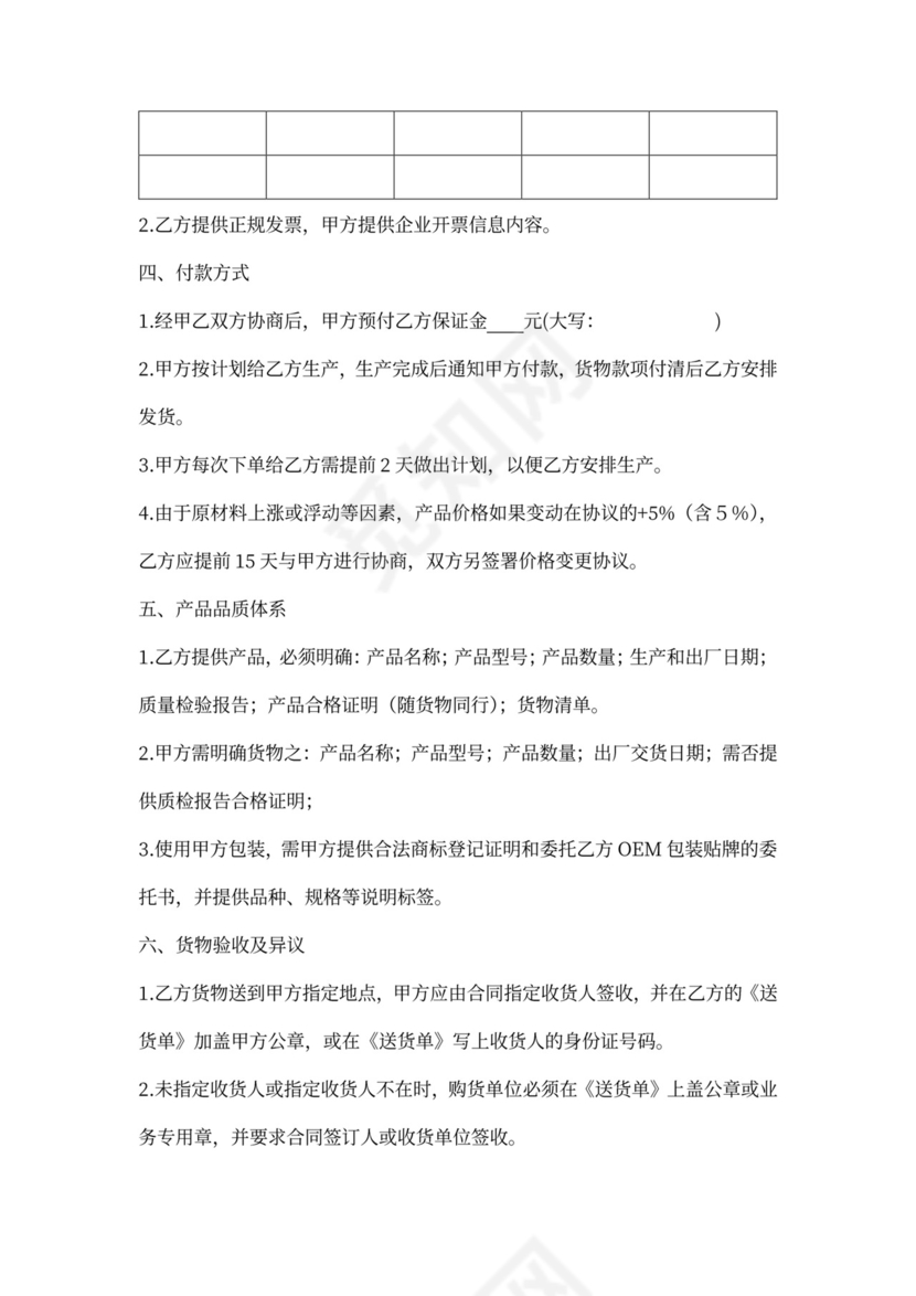 oem战略合作协议