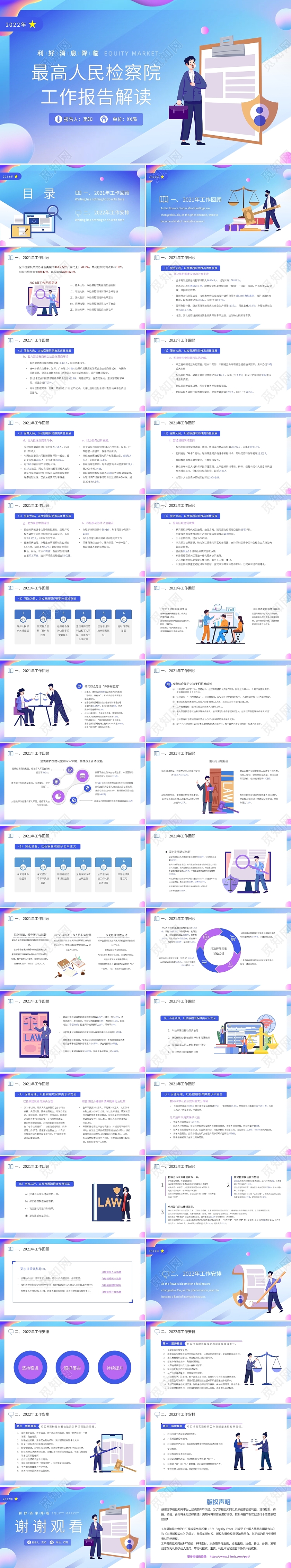 蓝紫渐变卡通扁平风格2022年最高人民检察院工作报告解读动态两会最高人民检察院报告