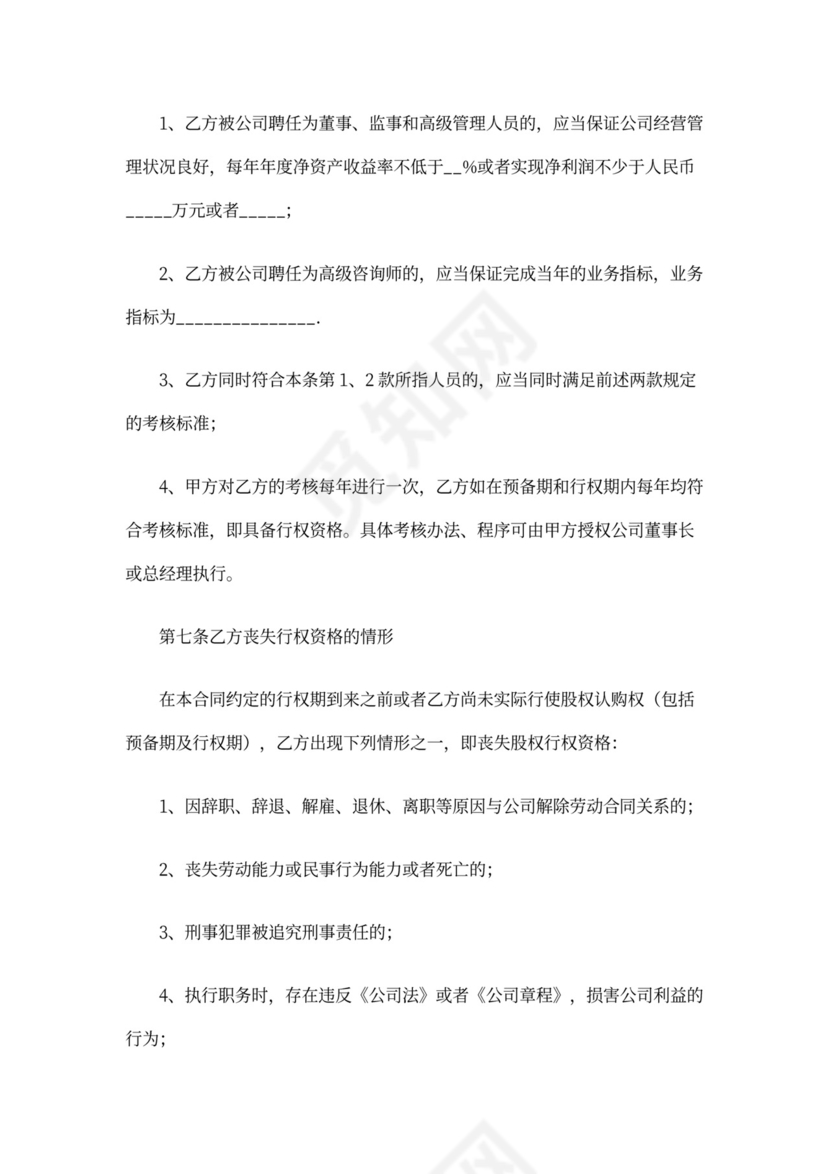 初创公司股权期权购买协议