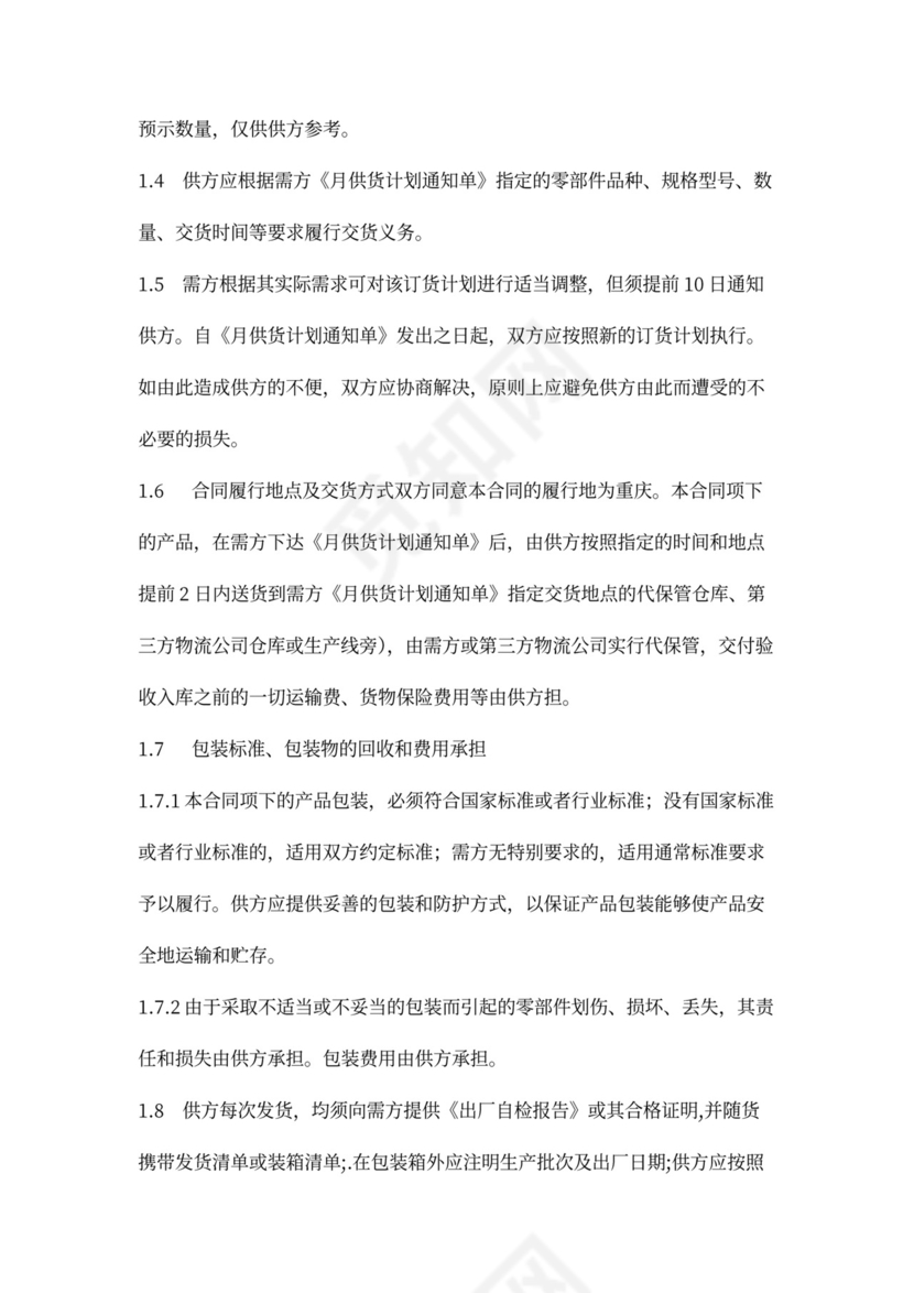 汽车零部件采购合同