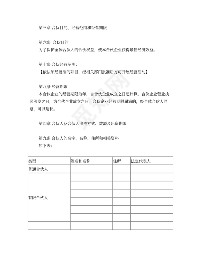 有限合伙企业投资协议