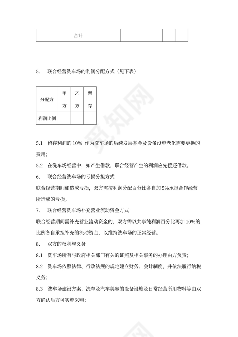 洗车场合作协议
