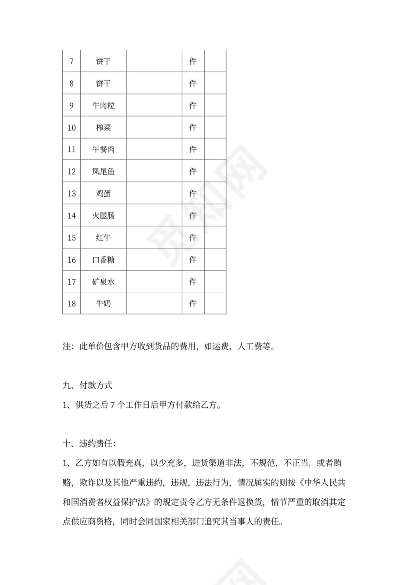 应急物资采购合同